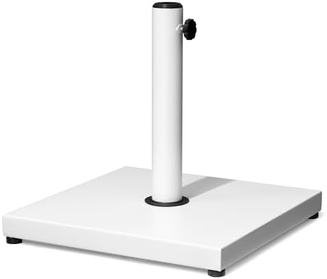 Outdoor Umbrella Base, 43lbs Heavy Duty White Umbrella Stand by VredHom