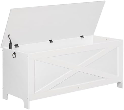 MAHANCRIS 47.2" Storage Chest with Lid, Storage Bench with Safety Hinges by MAHANCRIS