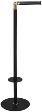 Black 3-Roll Tissue Holder, Weighted Base, Swivel Arm & Tray Black - Image 2