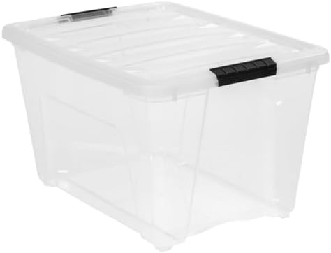 53 Quart Clear Plastic Storage Bins with Lids, Stackable Portable Lidded Storage Containers, Durable Totes for Home, Bedroom, Garage & Closet Organization by Unknown