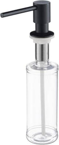 KIBI Kitchen Sink Soap Dispenser | 8.5 oz Countertop Refillable Bottle | Easy Top Refill Pump | Durable Brass Build with Rust-Resistant Finish | Perfect for Kitchen, Bar, Laundry (Matte Black) by KIBI