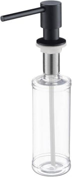 KIBI Kitchen Sink Soap Dispenser | 8.5 oz Countertop Refillable Bottle | Easy Top Refill Pump | Durable Brass Build with Rust-Resistant Finish | Perfect for Kitchen, Bar, Laundry (Matte Black) by KIBI
