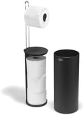 Joseph Joseph EasyStore Toilet Paper Holder Stand, Concealed Storage, Holds 3 Spare Rolls, Matt Black by Unknown