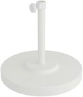 California Umbrella 50 lbs. Round Concrete Weighted Powdercoated Steel Umbrella Base, White Frame by CaliforniaUmbrella