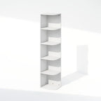 Furinno Reed Corner Shelf, 5-Tier Corner Bookshelf, Book Shelf, Corner Shelves, Storage Rack, for Organization and Storage, Home Office, Living Room, White - Image 4
