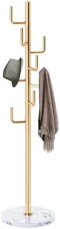 ZOZOE Metal Modern Coat Racks, Cactus Coat Rack Freestanding with Natural Marble Base, Golden Coat Rack Stand with 8 Hooks, Coat Tree Hanger Stand for Bags, Hats, Entryway, Office by ZOZOECoatRackfreestanding