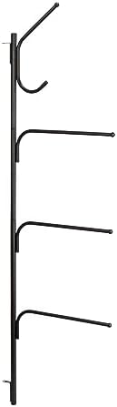 Household Essentials Hinge-It Clutterbuster Steel Valet Family Towel Bar, Black by HouseholdEssentials