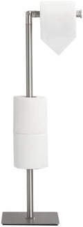 Freestanding Bathroom Tissue Stand with 180° Rotating Arm, 3-Roll Metal Holder, Rustproof Brushed Nickel by KLDKLD