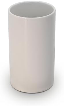 Ceramic Brush Holder for Dish Brushes, 3 Inches Wide, 5.25 Inches Tall, 63-Degree Inner Lean Angle, Water Drainage Hole, White by Klaywell