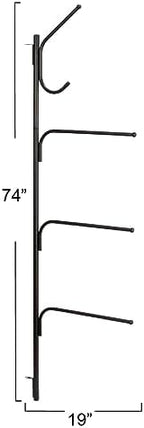 Household Essentials Hinge-It Clutterbuster Steel Valet Family Towel Bar, Black - Image 3