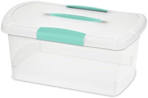Sterilite Medium Nesting ShowOffs, Clear Plastic Latch Lid Bin, 18-Pack by Sterilite