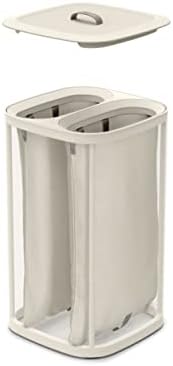 Joseph Joseph Tota 60 liter/15.8 gallon Laundry Hamper Separation Basket with lid, 2 Removable Washing Bags with Handles- Ecru - Image 6