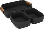 Sea Team Nesting Rectangular Woven Cotton Rope Storage Basket, 3-Pack by SeaTeam