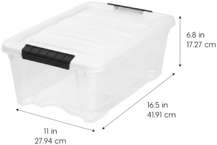IRIS USA 13 Qt Storage Bins with Lids, 6 Pack, Clear/White - Image 2