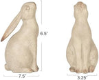 Creative Co-Op Decorative Resin Rabbit Bookends, Grey - Image 2