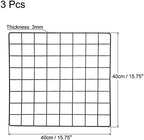 PATIKIL 16"x16" Wire Grid Panel, 3 Pack Wall Grid Decorative Panels Board Photo Pictures Display Decor Hanging Organizer for Home Office, Black - Image 2