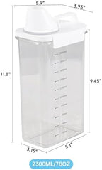 Sandmovie 3 Packs Laundry Detergent Dispenser, 78 Oz Clear Plastic Laundry Soap Containers with Scale - Image 2