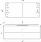 86 IN Freestanding Single Sink Bathroom Vanity Set with LED Mirror Cabinet - Image 2