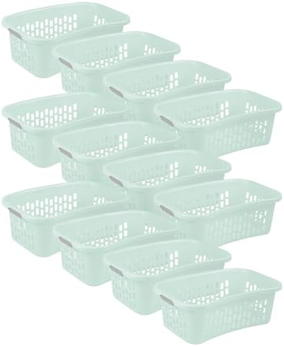 Sterilite HipHold Laundry Basket, Plastic Rectangle Clothes Hamper, 12 Pack by Sterilite
