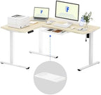 FLEXISPOT 63 x 48 Reversible L-Shaped Corner Standing Desk with Drawers by Unknown