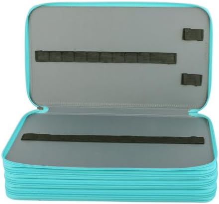 Vomgomfom 300 Slots Marker Case 4-Layer PU Leather, Handle, Solid Green - Image 5