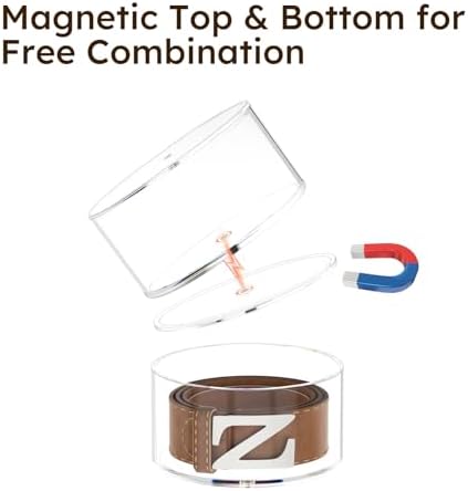 FEMELI Acrylic Belt Storage Organizer For Closet 4-Layer Stackable Belt Box - Image 3