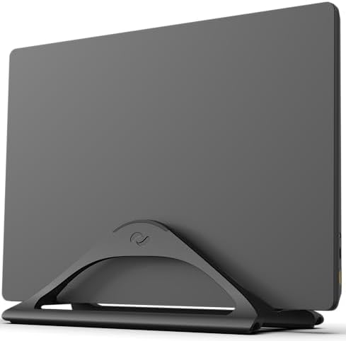 HumanCentric Vertical Laptop Stand for Desks Adjustable Matte Black MacBook by HumanCentric