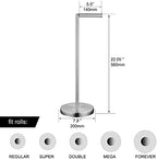 Foldable Toilet Paper Dispenser SUS304 Stainless Steel Free Standing Toilet Paper Holder Stand Modern Floor Bathroom Storage Freestanding 4 Rolls of Toilet Tissue Stand (Brushed Nickel Finish) - Image 2