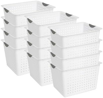 Sterilite Deep Ultra Basket, Open Top Plastic Storage Organizer, 12-Pack by Sterilite