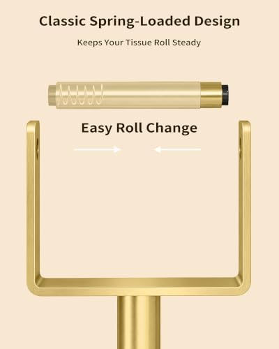 YUMORE Toilet Paper Holder with Storage & Weighted Base, Brushed Gold - Image 5