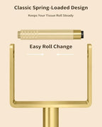 YUMORE Toilet Paper Holder with Storage & Weighted Base, Brushed Gold - Image 5