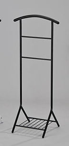 Kings Brand Metal Suit Valet Stand with Shoe Shelf & Hanger, Black - Image 6