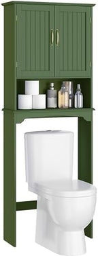 Yaheetech Over the Toilet Storage Cabinet, Bathroom Organizer, Green, 25″W by Yaheetech