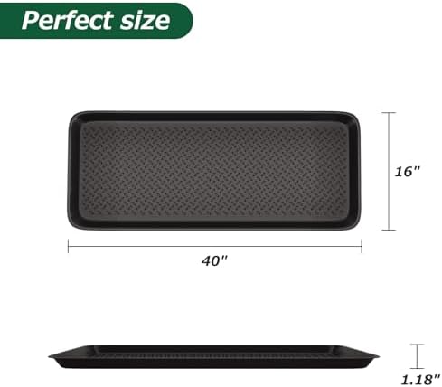 Matace 1 Pack Rubber Large Boot Tray for Entryway,Long Shoe Tray,Slim Boot Mat for Indoor and Outdoor Use, 16x40 in (Pack of 1) - Image 3