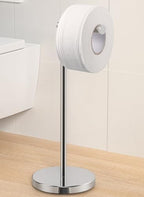 KES Freestanding Toilet Paper Holder with Weighted Base, Polished Silver by KES
