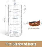 Belt Organizer, 5-Tier Acrylic with Dust Cover, for Closet, Clear - Image 4