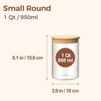 ComSaf Glass Storage Containers with Lids 1 Qt, Set of 6 Food Storage Jars - Image 2