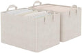 StorageWorks Fabric Storage Bins, Khaki and Beige Stripes, 2-Pack by StorageWorks