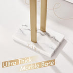 KOKOSIRI Standing Towel Rack for Bathroom Floor 2-Tier Towel Holder Free Stand with Heavy Marble Base Thicken Steady Champagne Bronze Stainless Steel THS0005-CPG - Image 6