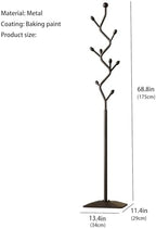 Tree-shaped coat rack stand,Metal coat tree with 8 Hooks and sturdy cast iron base,Heavy Duty coat rack freestanding coat hanger stand for Clothes Hats Scarfs Purses (black) - Image 6