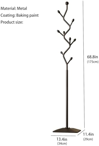 Tree-shaped coat rack stand,Metal coat tree with 8 Hooks and sturdy cast iron base,Heavy Duty coat rack freestanding coat hanger stand for Clothes Hats Scarfs Purses (black) - Image 6