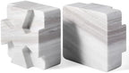 Decorative Square Marble Bookends for Heavy Books – Unique Book Ends for Shelves – Modern Aesthetic Book Holder/Stopper with Non-Slip Pads for Chic Home, Office, or Library Decor, Volakas - Image 7