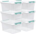 Zopnny 20 Quart Clear Latching Container Box, Plastic Storage Bin with Latching Lid, 6 Packs by Zopnny