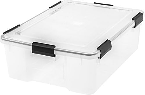 IRIS USA 41 Quart WEATHERPRO Plastic Storage Box with Durable Lid and Seal and Secure Latching Buckles, Clear with Black Buckles, 1 Pack by Unknown