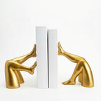 Minimalist Leg Sculpture Bookends for Shelves, Decorative Gold Book Ends, Modern Aesthetic Bookshelf Decor, Resin Book Stoppers for Home Office/Library Decoration - Image 7