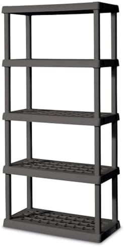 Sterilite 5 Shelf Unit, Heavy-Duty Plastic Utility Storage Rack, 3-Pack by Sterilite