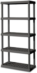 Sterilite 5 Shelf Unit, Heavy-Duty Plastic Utility Storage Rack, 3-Pack by Sterilite