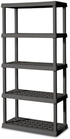 Sterilite 5 Shelf Unit, Heavy-Duty Plastic Utility Storage Rack, 3-Pack by Sterilite