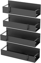 HuggieGems Metal Magnetic Spice Rack for Refrigerator with Hooks Matt Black - Image 5