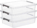 Citylife 3PC Storage Bins with Lids, Stackable Plastic Box, Paper Storage by CITYLIFEHomeOrganization